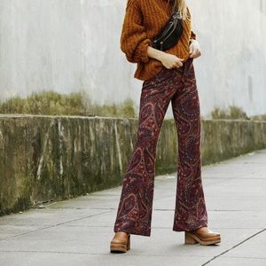 Free People Hip Hugging Jacquard Flare